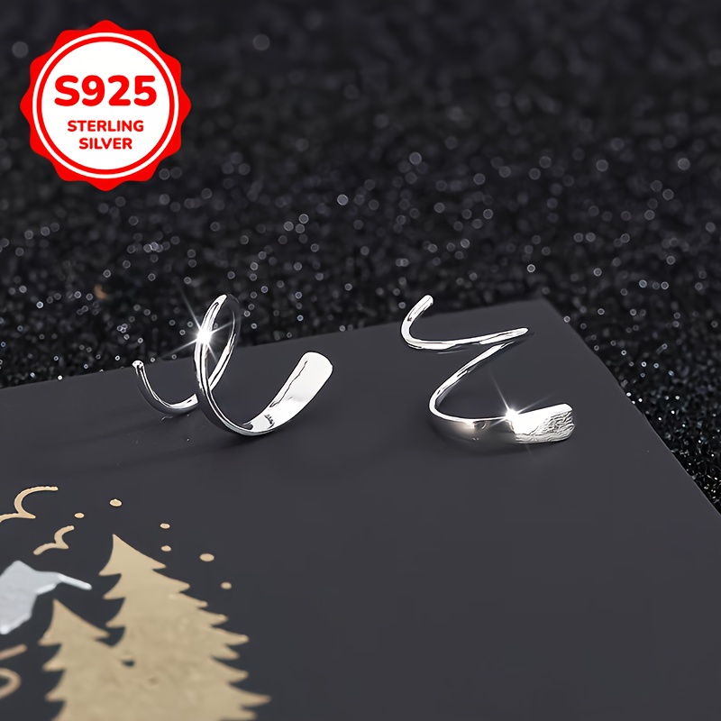 S925 Sterling Silver Spiral Earrings Hypoallergenic